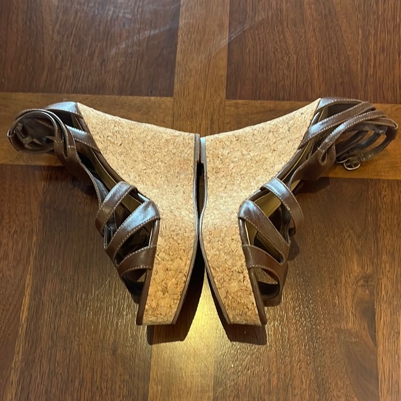 Diba Shoes - Brown leather Diba wedge sandals